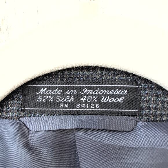 Vintage Franco Lanzetti Silk Wool Tailored Tweed Suit Jacket Men's 54R - Picture 2 of 10